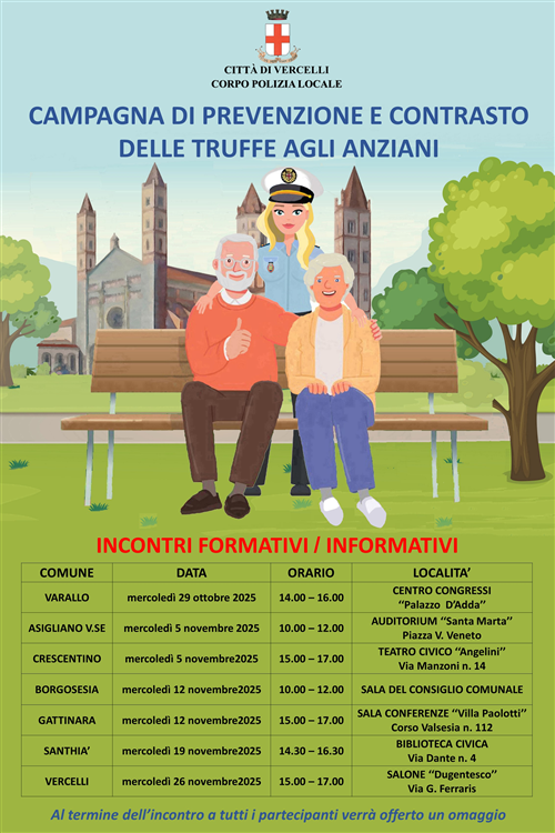 Campagna di prevenzione e contrasto delle truffe agli anziani