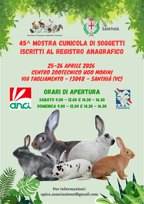 45° Mostra Cunicola dei soggetti iscritti al Registro Anagrafico